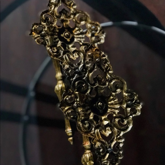 GORGEOUS VINTAGE ORNATE WALL CANDLE SCONCES MOODY MAXIMALISM - Picture 7 of 8